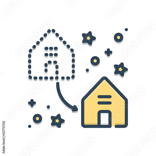 Color illustration icon for displacement 