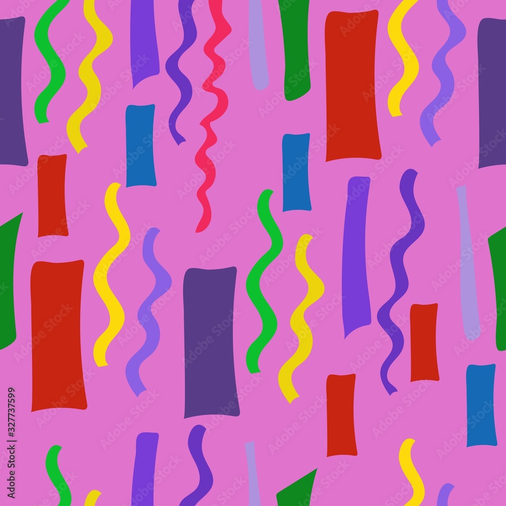 seamless pattern with colorful shapes such as zigzags, squares, wavy shapes seamless pattern with colorful shapes such as zigzags, squares, wavy shapes