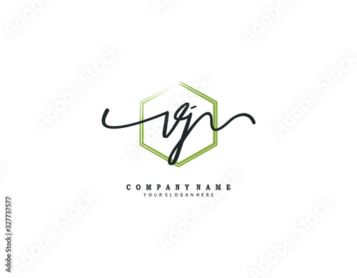 VJ initial letter elegant handwriting logo collection