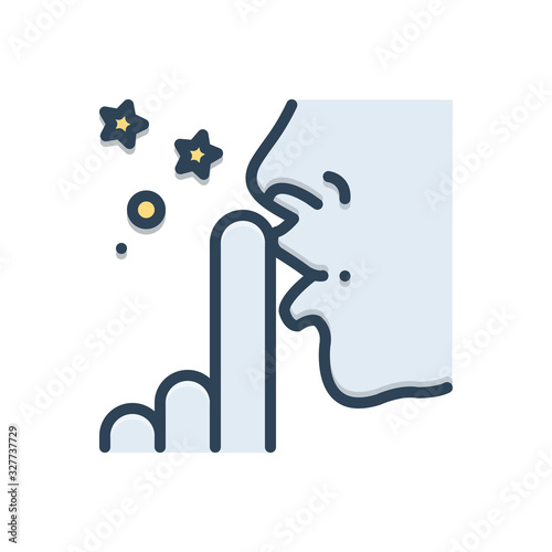 Color illustration icon for discretion 