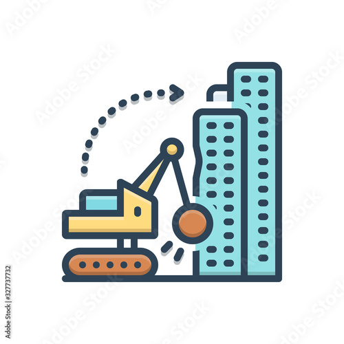 Color illustration icon for dismantling  