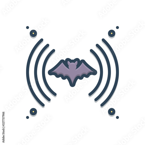 Color illustration icon for echolocation 