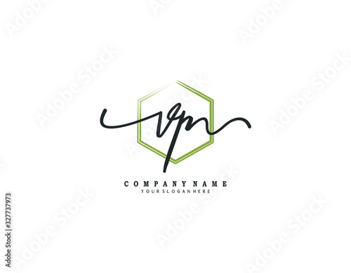 VP initial letter elegant handwriting logo collection photo