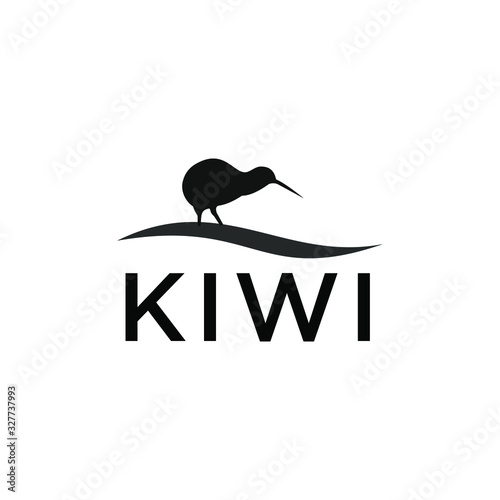  simple kiwi fish bird logo design