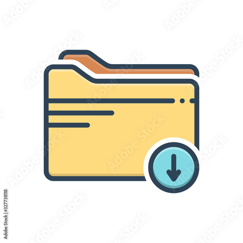 Color illustration icon for download