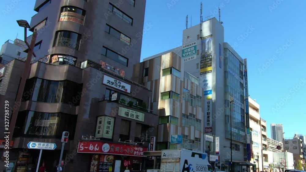 Japanese cityscape. Tokyo, running video Japanese cityscape. Tokyo, running video