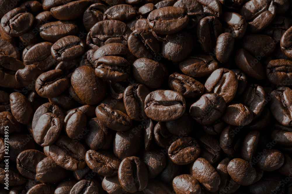 Roasted coffee beans as a background Roasted coffee beans as a background