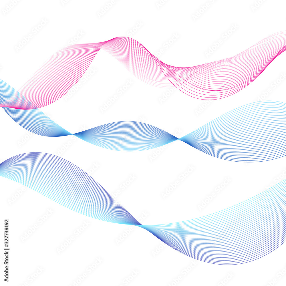 Beautiful waves bright design elements Beautiful waves bright design elements