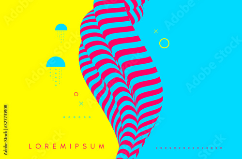 Background with optical illusion. Pattern can be used as a template for brochure, annual report, magazine, poster, presentation, flyer and banner. 3d vector illustration.