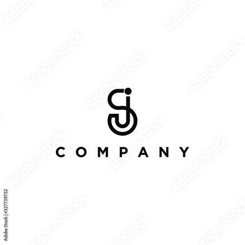 minimalist luxury initial JS,SJ letter vector logo design