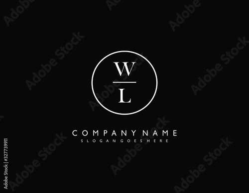 WL initial letter elegant handwriting logo collection photo