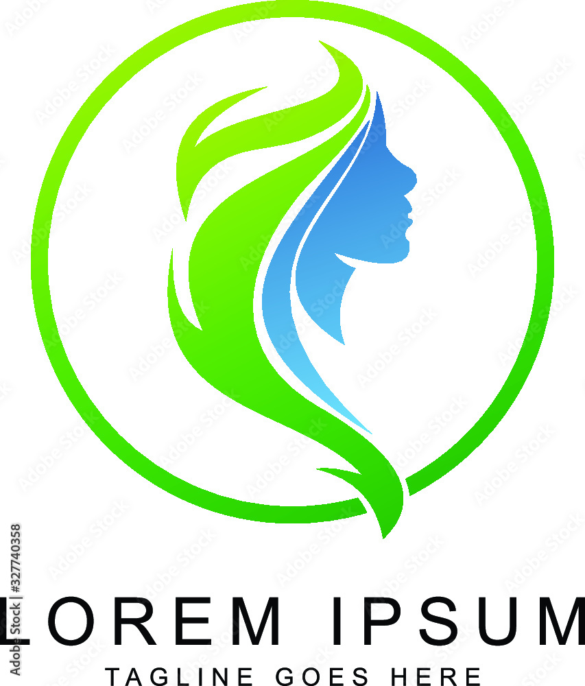 leaf and face logo template leaf and face logo template