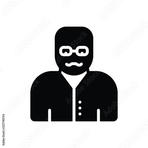 Black solid icon for age aged 