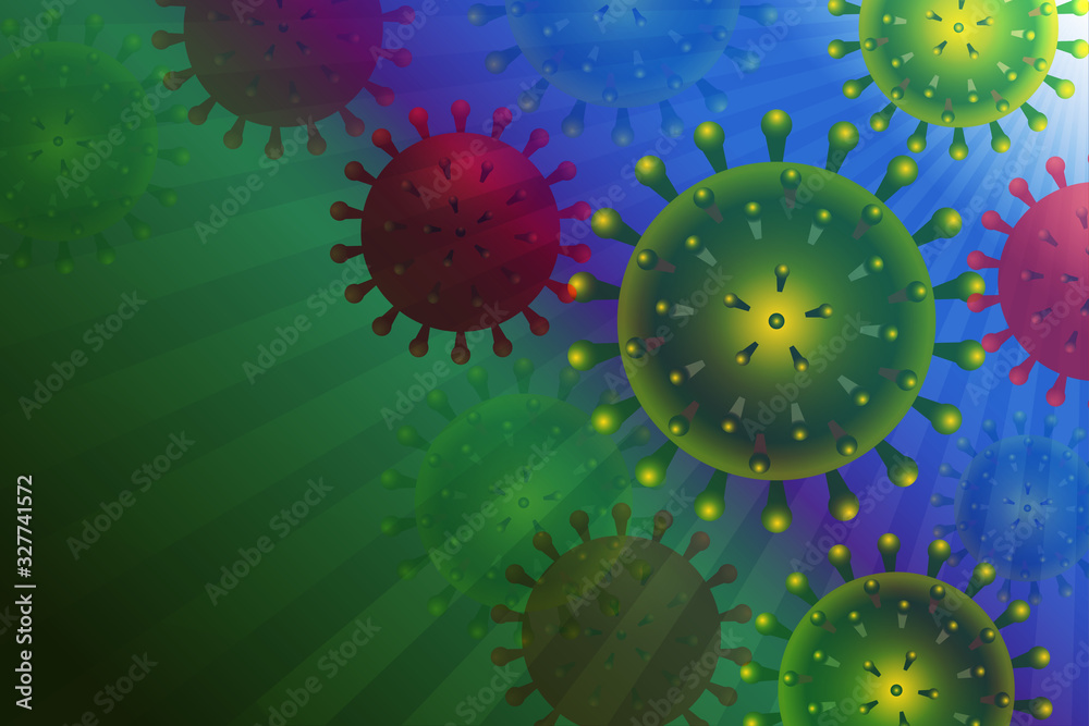 Corona virus organism infection spread COVID-19 test vector image illustration emplate
