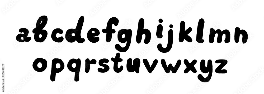 Vector hand drawn art bold font. Alphabet isolated on white background ...
