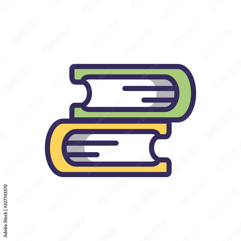 Fototapeta premium books icon, colorful line and fill style