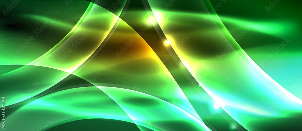 Abstract background. Shiny design neon waves with light effects, techno trendy design. Vector Illustration For Wallpaper, Banner, Background, Card, Book Illustration, landing page Abstract background. Shiny design neon waves with light effects, techno trendy design. Vector Illustration For Wallpaper, Banner, Background, Card, Book Illustration, landing page