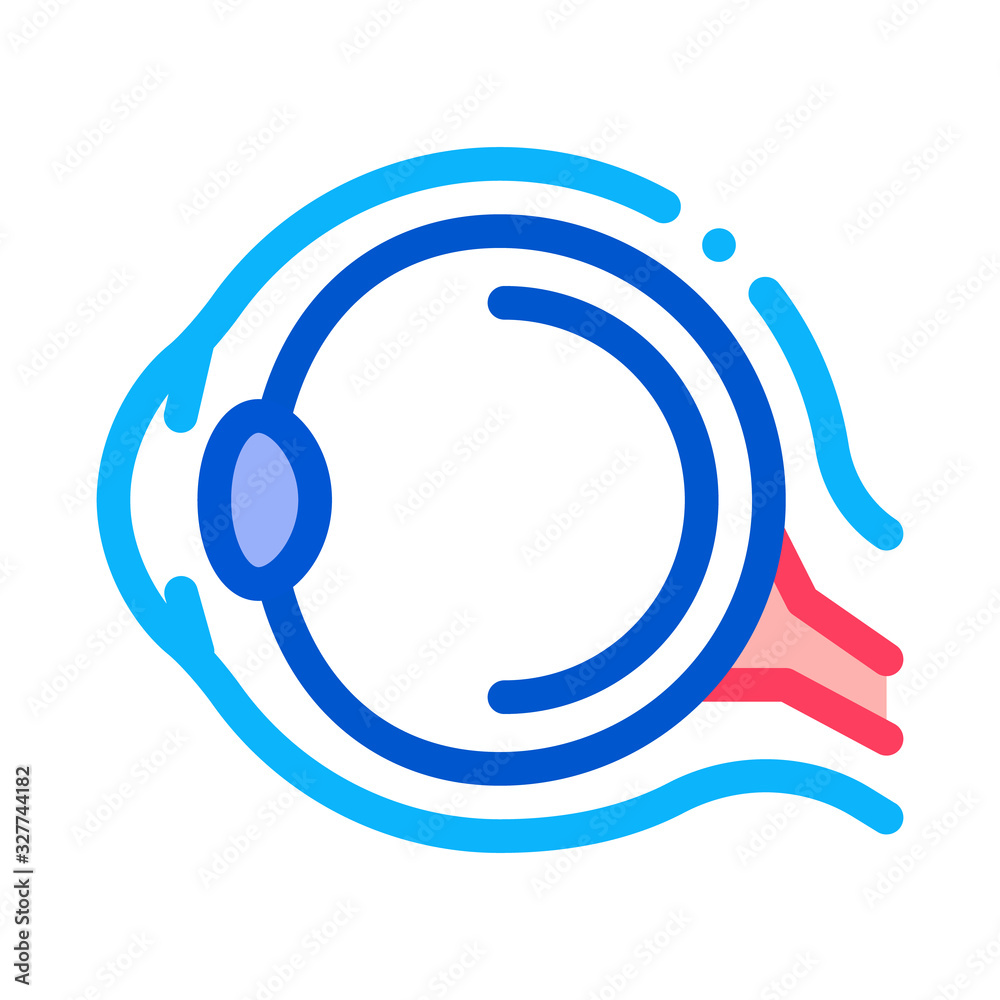 Human Eyeball Anatomy Organ Icon Thin Line Vector. Health Eyeball Structure With Retina, Nerve And Neuron Color Symbol Illustration Human Eyeball Anatomy Organ Icon Thin Line Vector. Health Eyeball Structure With Retina, Nerve And Neuron Color Symbol Illustration