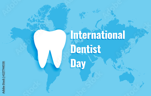 Vector illustration banner International Dentist Day 6 march