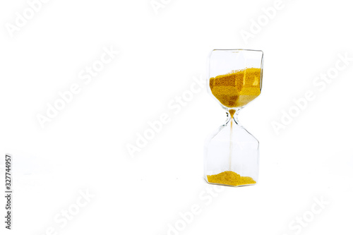 Transparent hourglass or sand clock