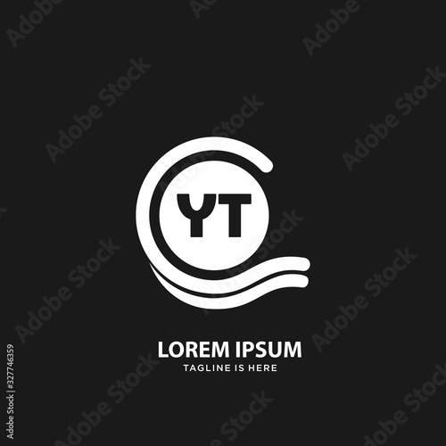 YT Initial letter logo template vector