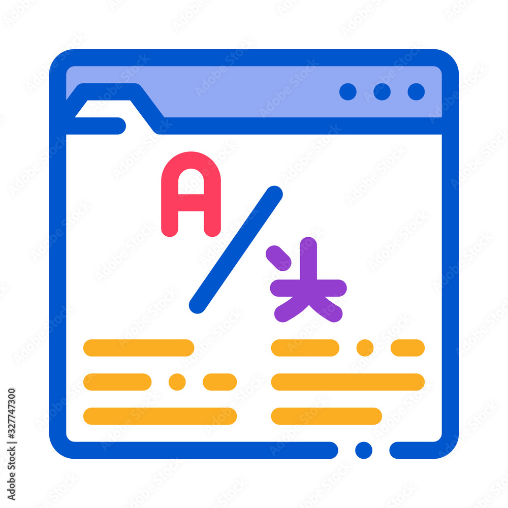 Online Web Site Translator Icon Thin Line Vector. Internet Translator, Browser And Cyberspace For Translate Color Symbol Illustration Online Web Site Translator Icon Thin Line Vector. Internet Translator, Browser And Cyberspace For Translate Color Symbol Illustration