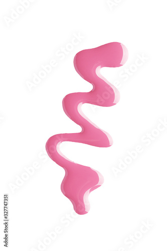 Konstfotografi Smudges of pink nail polish isolated on white background