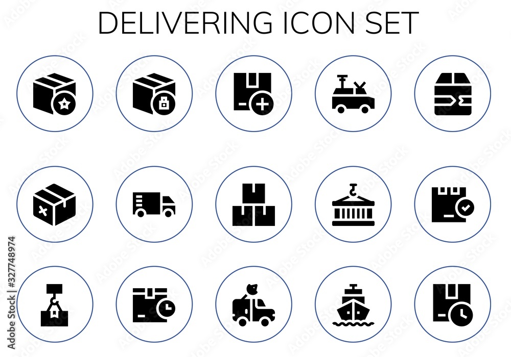 Modern Simple Set of delivering Vector filled Icons