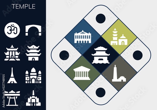 temple icon set