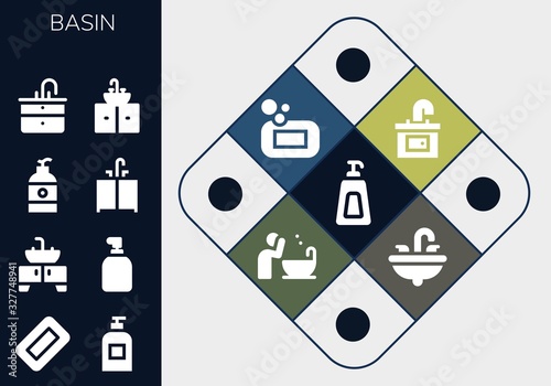 Modern Simple Set of basin Vector filled Icons