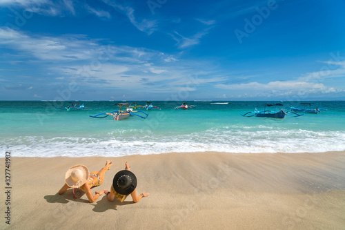 Woman at the beach in Singapore