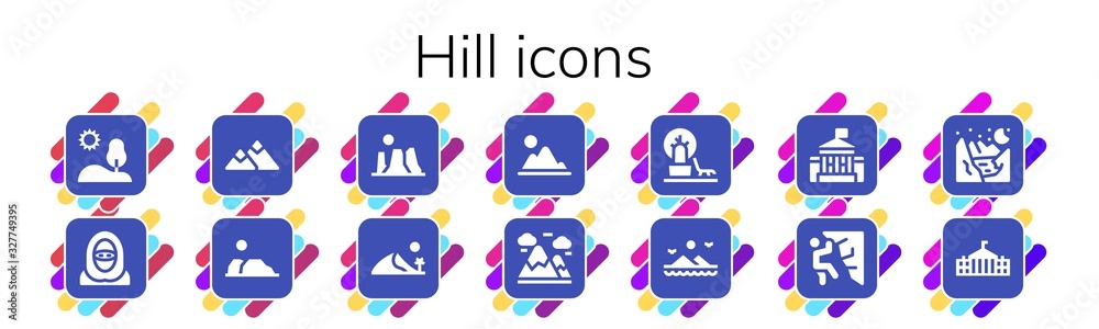 hill icon set hill icon set