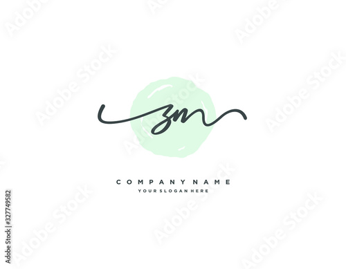 ZN initial letter elegant handwriting logo collection