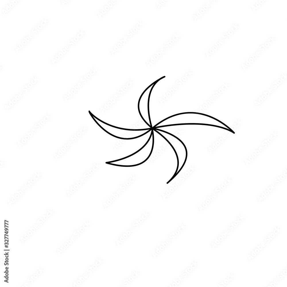 Abstract spinner spiral helix whirligig turntable, Design element, icon. Doodle vector primitive illustration