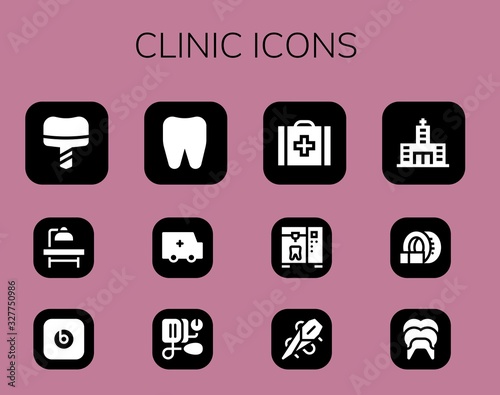 Modern Simple Set of clinic Vector filled Icons