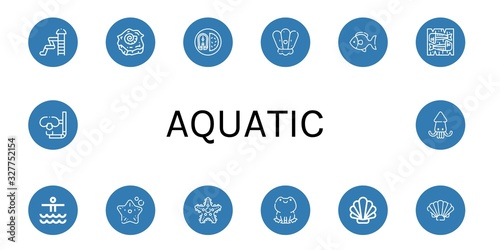 aquatic icon set