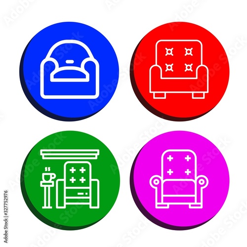 pouffe simple icons set