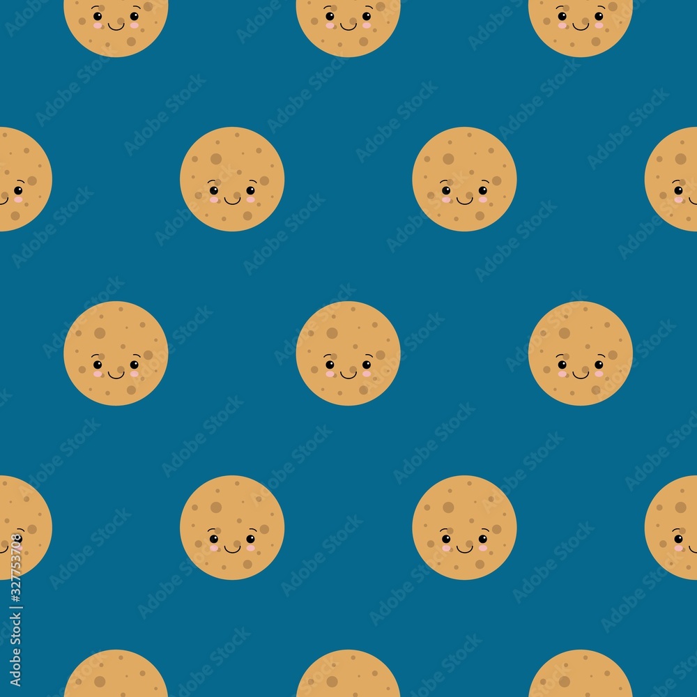 A Cute Mercury Seamless Pattern. Illustration background A Cute Mercury Seamless Pattern. Illustration background
