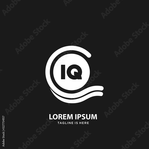 IQ Initial letter logo template vector