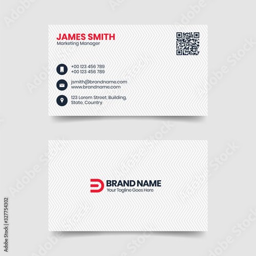 White Corporate Business Card Design Clean and Simple Modern Visiting Card Template