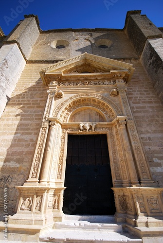 Doorway to the Santa Maria Church  Iglesia Colegial de Santa Maria   Osuna  Spain.