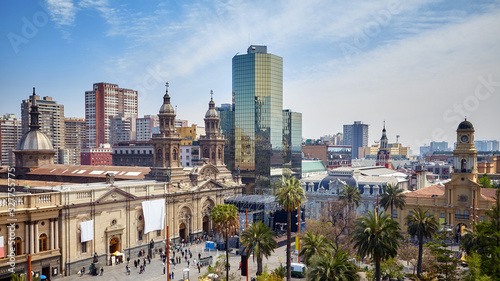 General view of Plaza de Armas, the main square of Santiago de Chile. photo