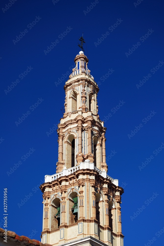 View of St Giles church bell tower (Iglesia de San Gil), Ecija, Spain.