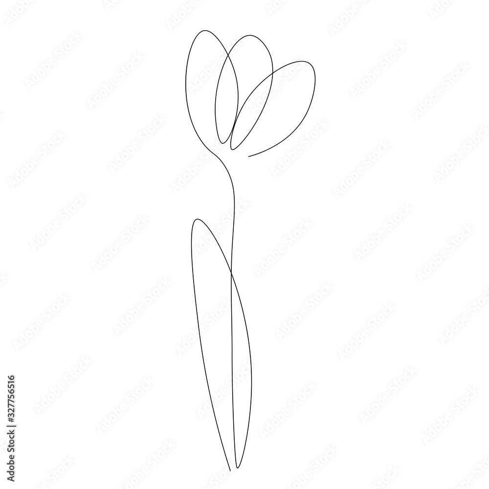 Flower one line drawing design, vector illustration Flower one line drawing design, vector illustration