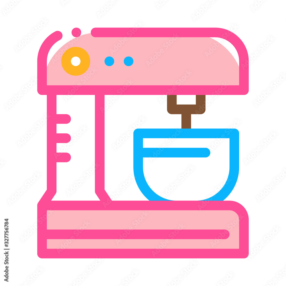 Kitchen Mixer For Cooking Icon Thin Line Vector. Mixer Utensil Electronic Equipment Concept Linear Pictogram. Electric Appliance Device Color Symbol Illustration Kitchen Mixer For Cooking Icon Thin Line Vector. Mixer Utensil Electronic Equipment Concept Linear Pictogram. Electric Appliance Device Color Symbol Illustration