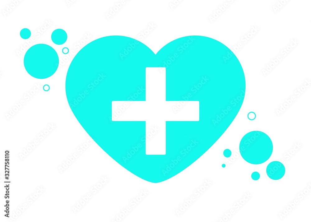 cross with heart health symbol medical symbol biue heart cross with heart health symbol medical symbol biue heart