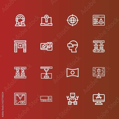 Editable 16 tech icons for web and mobile
