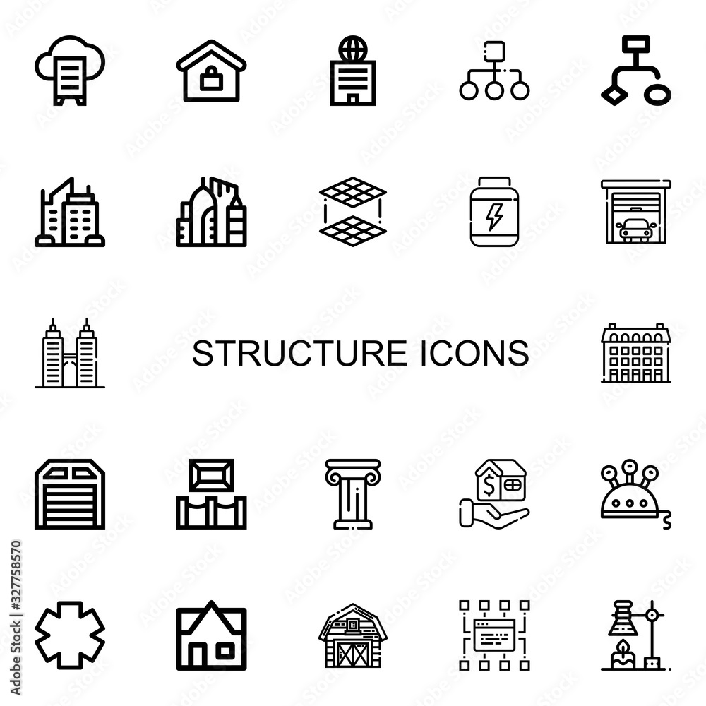 Editable 22 structure icons for web and mobile Editable 22 structure icons for web and mobile