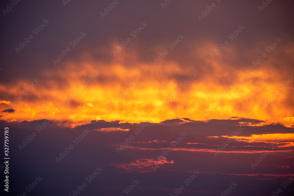 Fototapeta premium Dramatic orange Sunset sky,natural beautiful sky background