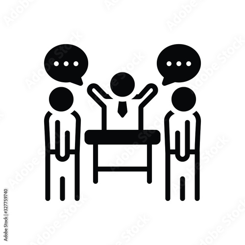 Black solid icon for persuade